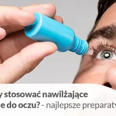 Dłoń aplikuje nawilżające krople oczyszczające do oczu, przynosząc ulgę zmęczonym oczom.