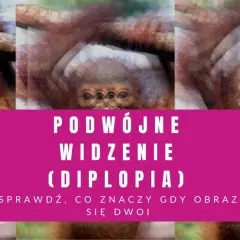 Małpka z potrójnymi oczami, sugerującymi podwójne widzenie (diplopię). Może to być spowodowane problemami z mięśniami okoruchowymi.