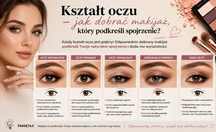 Kształty oczu - migdałowe, okrągłe, opadająca powieka. Co oznaczają?